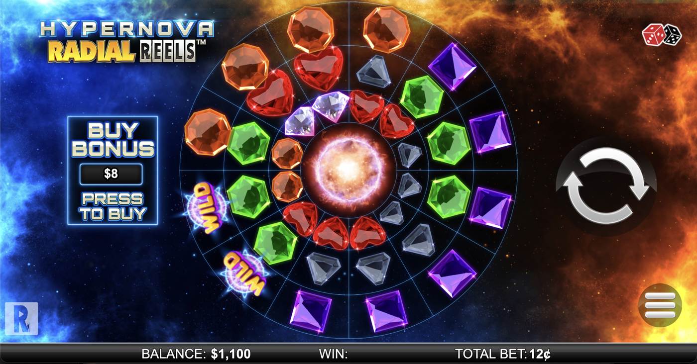 Hypernova Radial Reels: image of main menu
