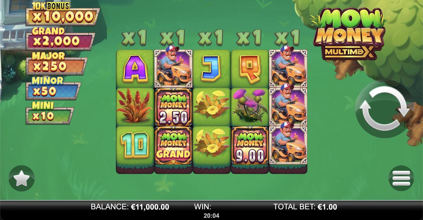 Mow Money MultiMax: image of main menu