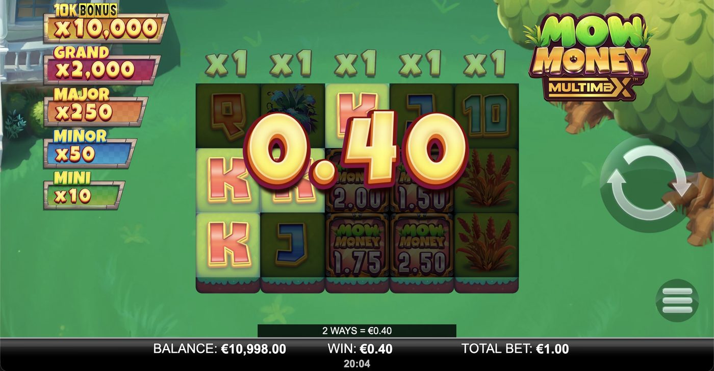 Mow Money MultiMax: image of winning