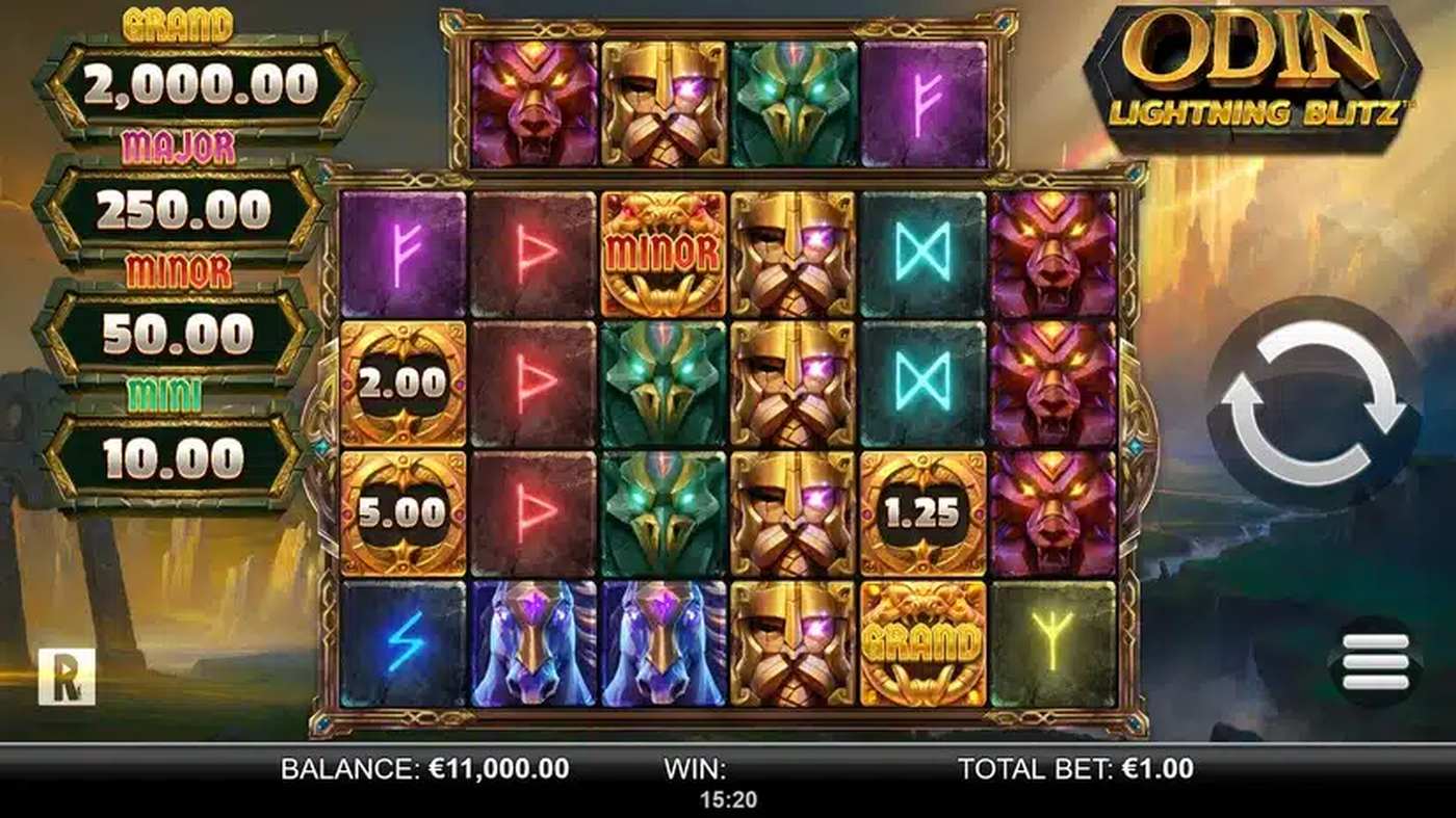 Odin Lightning Blitz: image of main menu