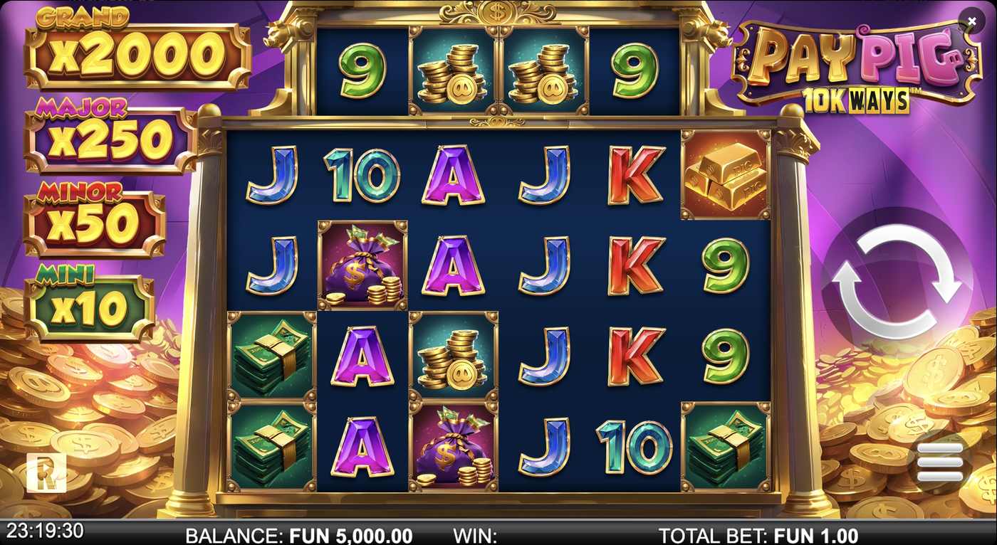 Pay Pig 10K Ways: image of main menu