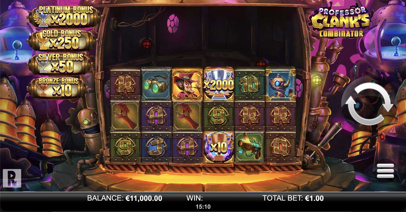 Professor Clank’s Combinator: image of main menu