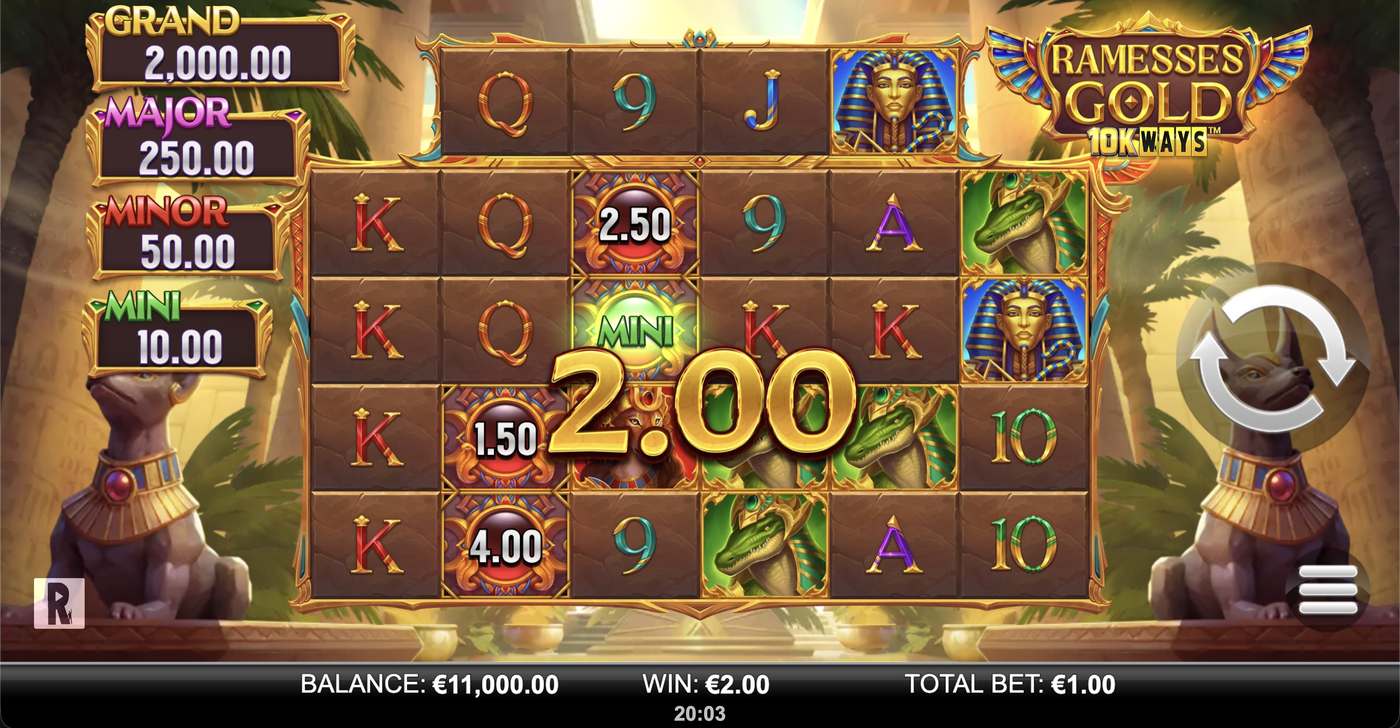 Ramesses Gold 10K Ways: image of winning