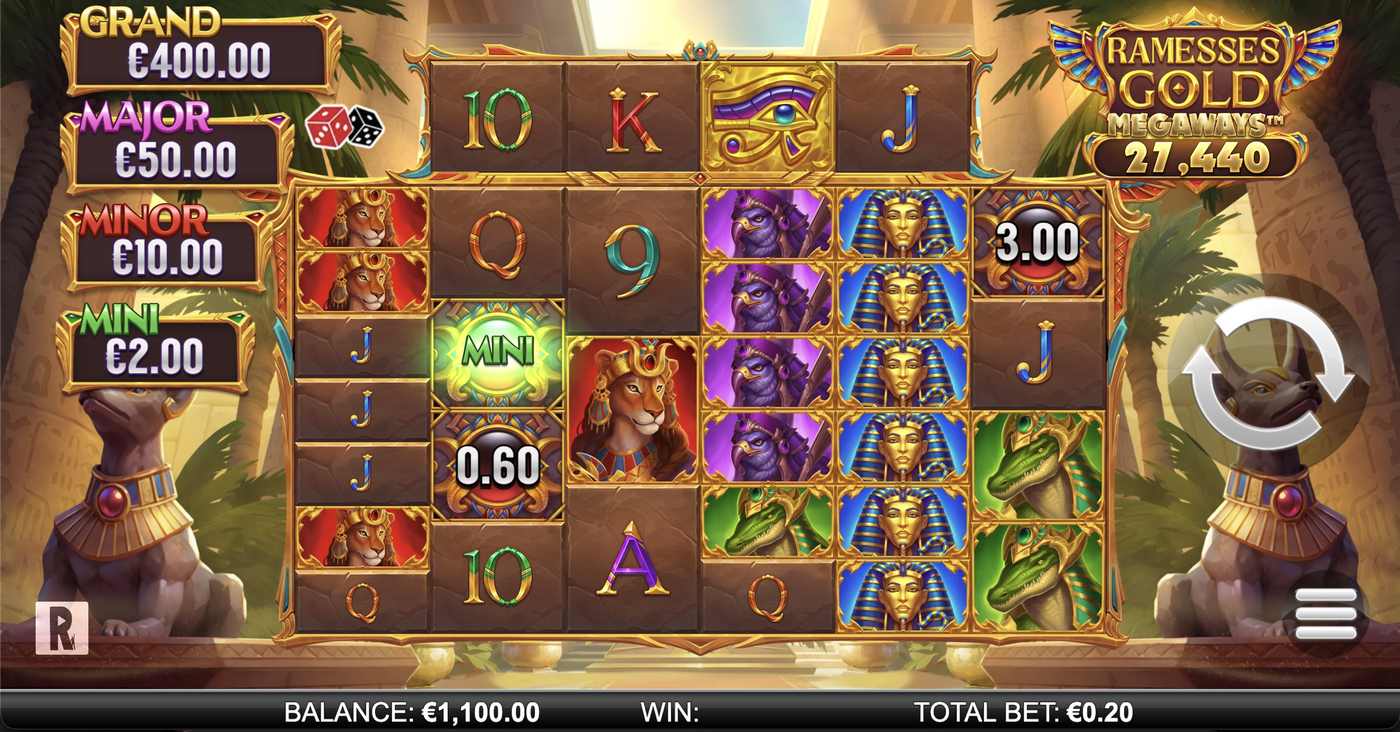 Ramesses Gold Megaways: image of main menu