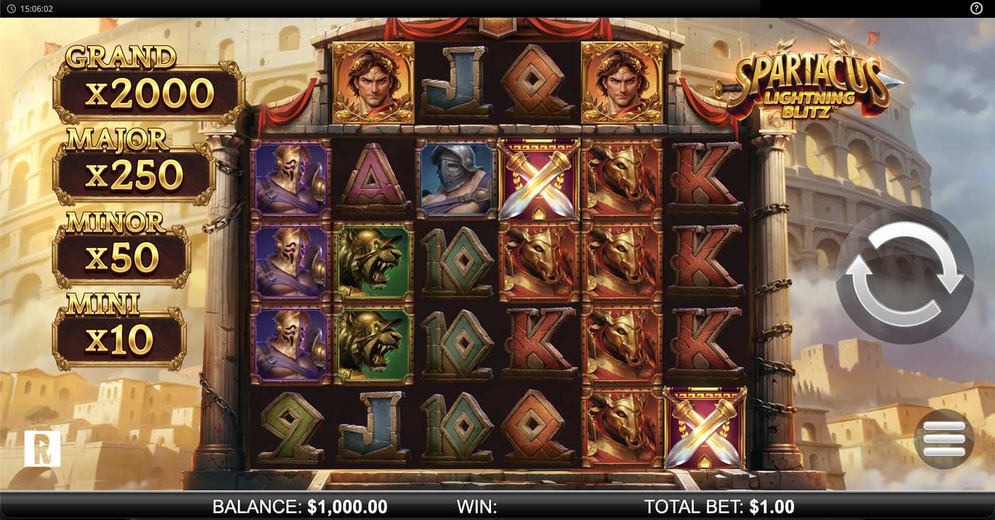 Spartacus Lightning Blitz: image of main menu