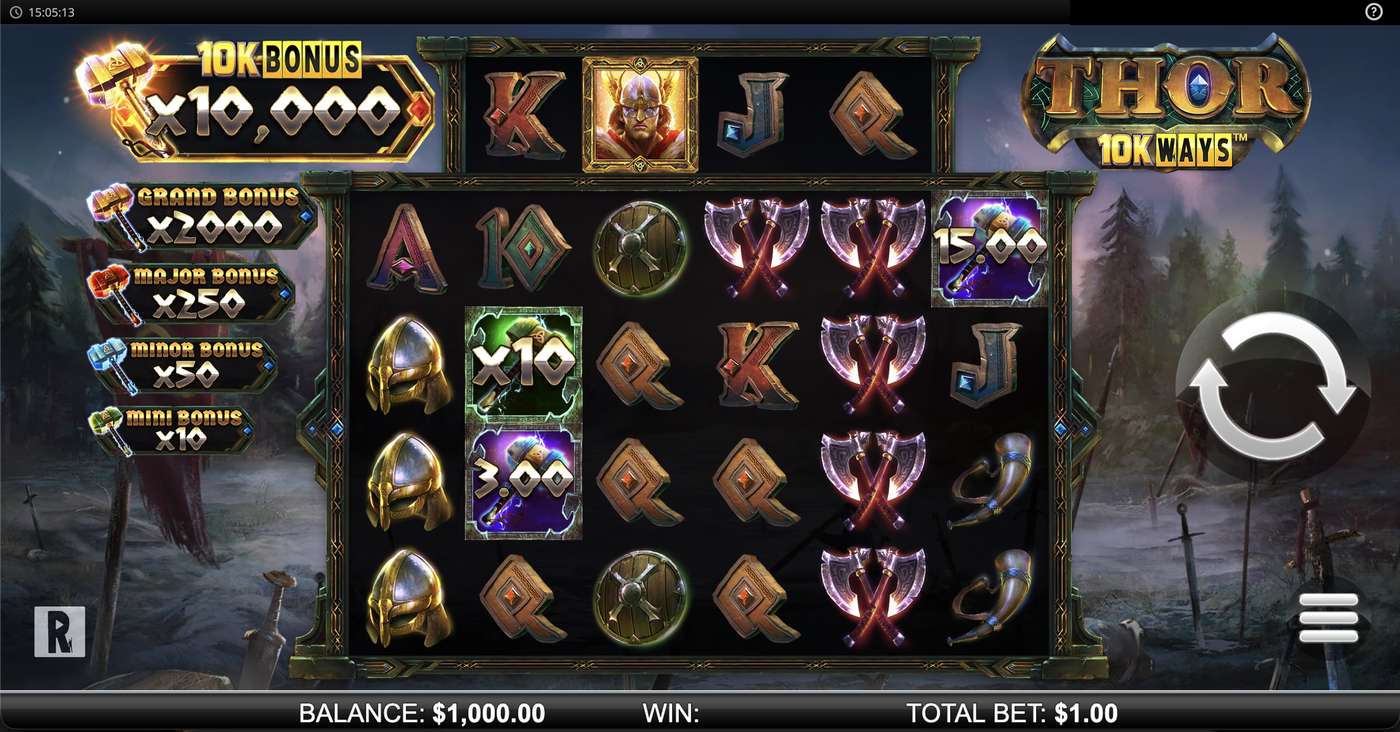 Thor 10K Ways: image of main menu