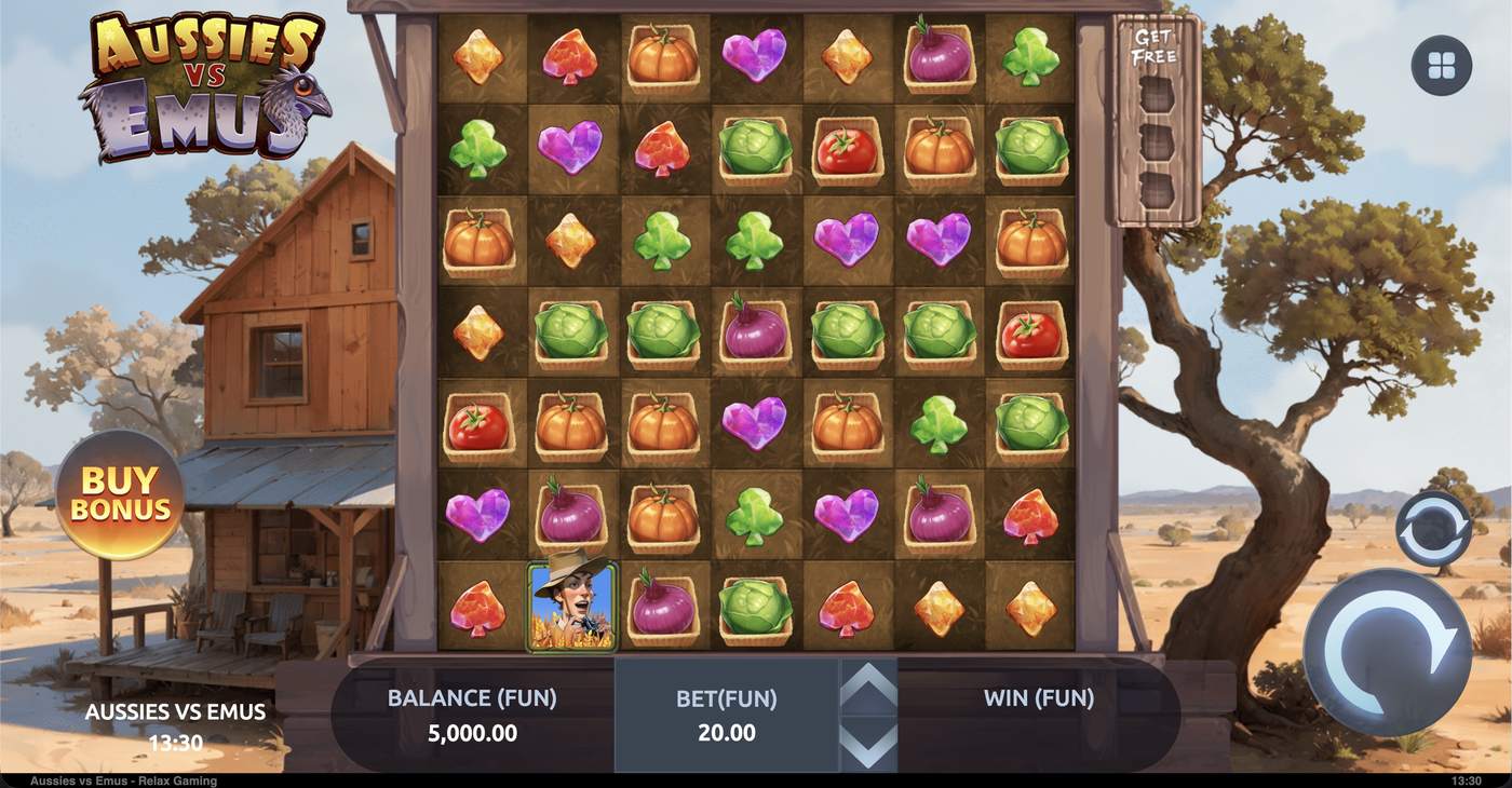 Aussies vs Emus: image of main menu