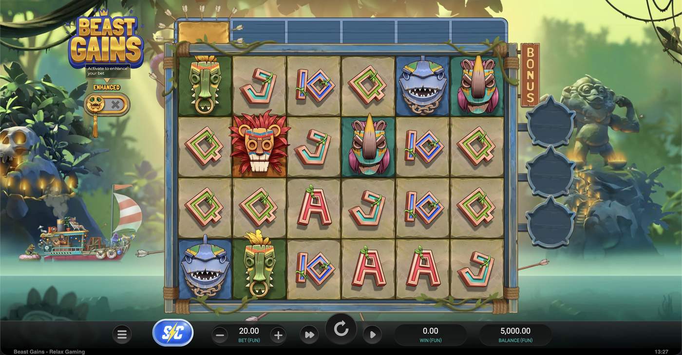 Beast Gains: image of main menu