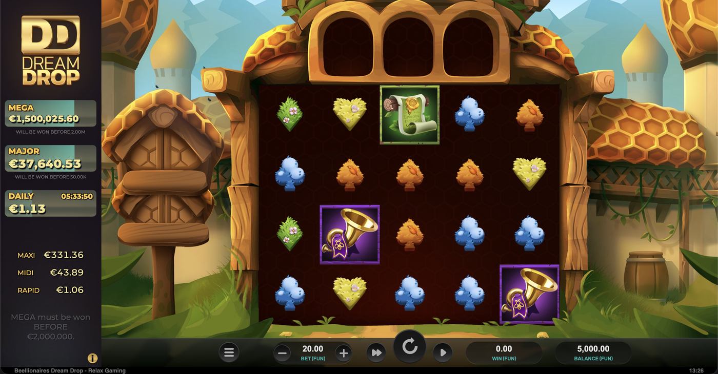 Beellionaires Dream Drop: image of main menu