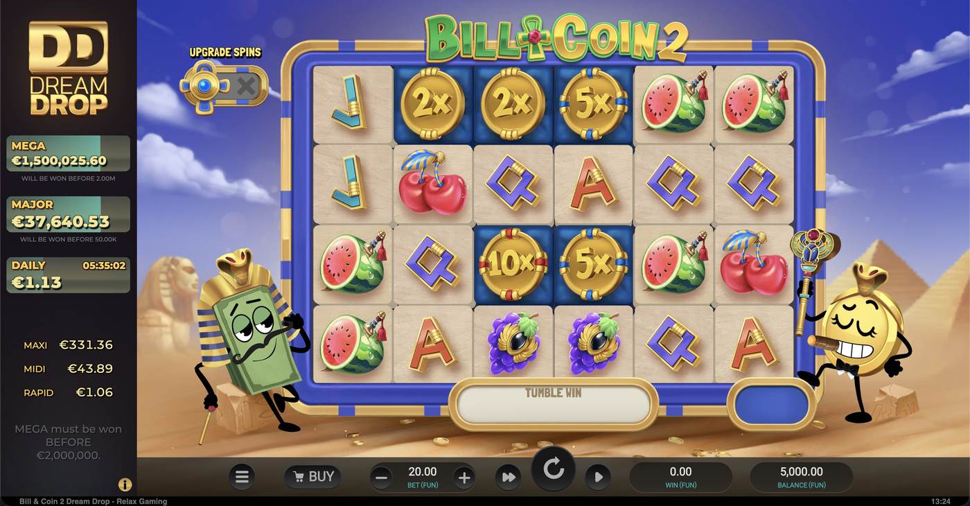 Bill & Coin 2 Dream Drop: image of main menu