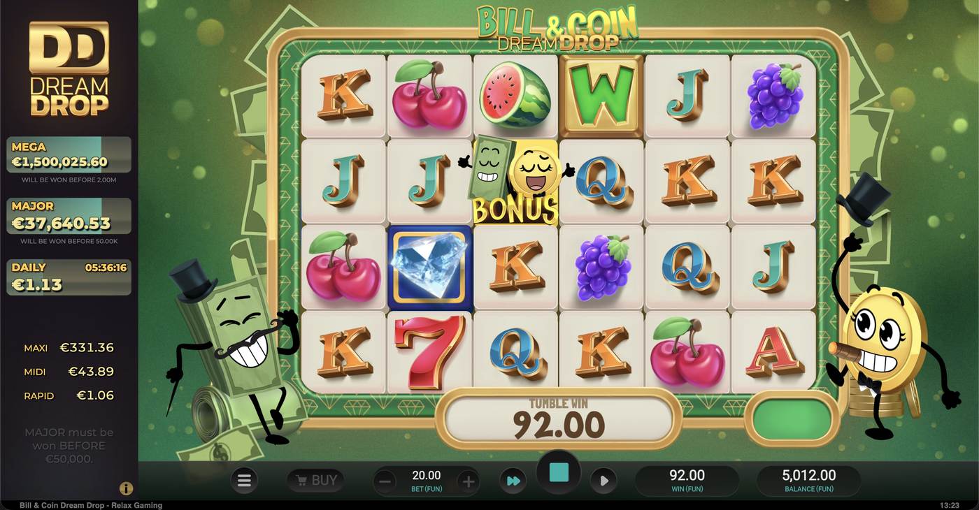 Bill & Coin Dream Drop: image of winning