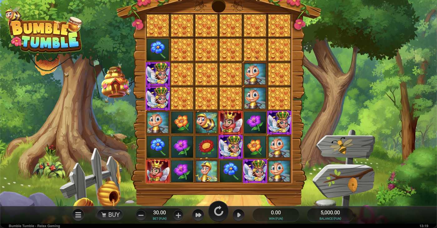Bumble Tumble: image of main menu