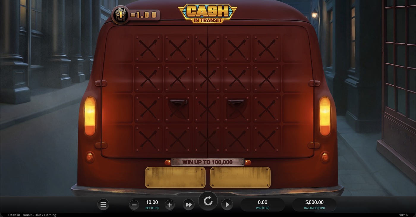 Cash in Transit: image of main menu