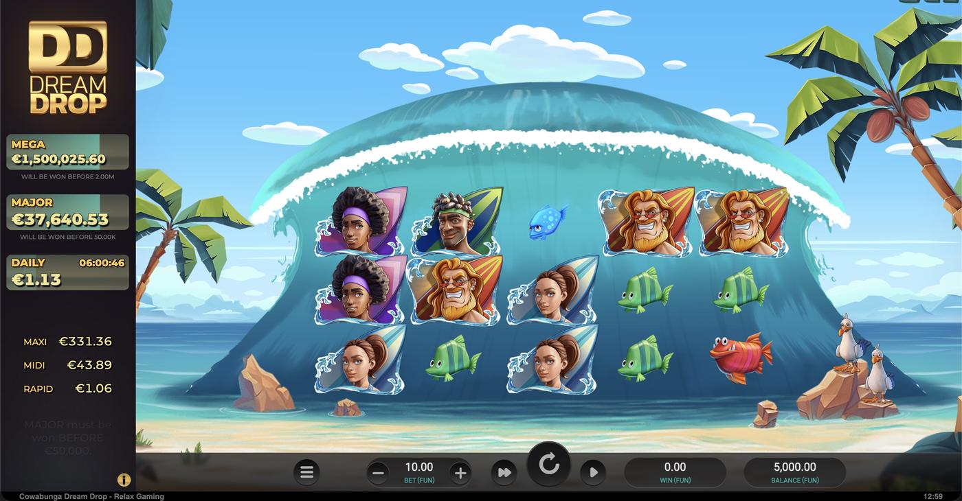 Cowabunga Dream Drop: image of main menu