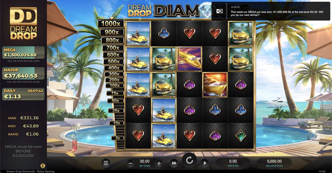 Dream Drop Diamonds: image of main menu