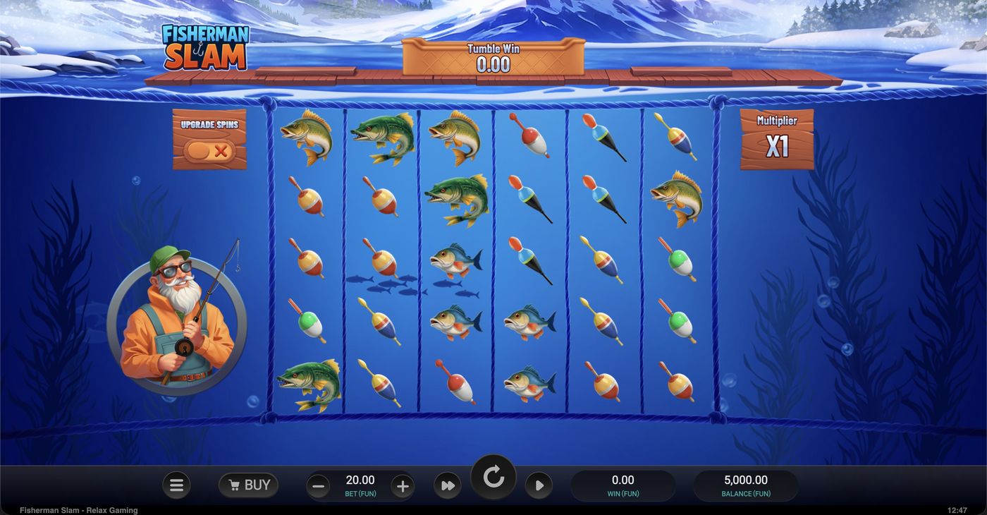 Fisherman Slam: image of main menu