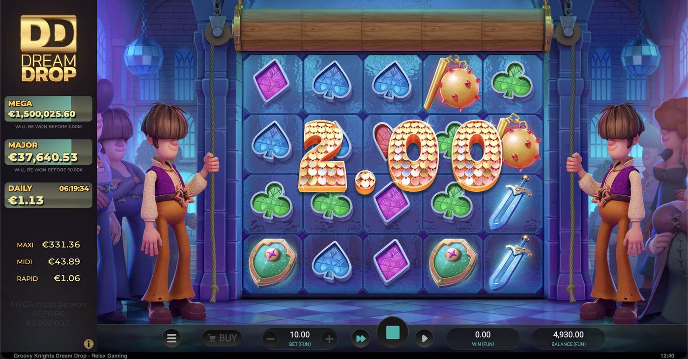 Groovy Knights Dream Drop: image of winning