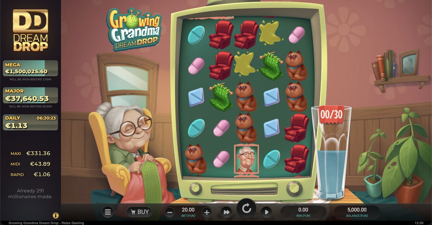 Growing Grandma Dream Drop: image of main menu