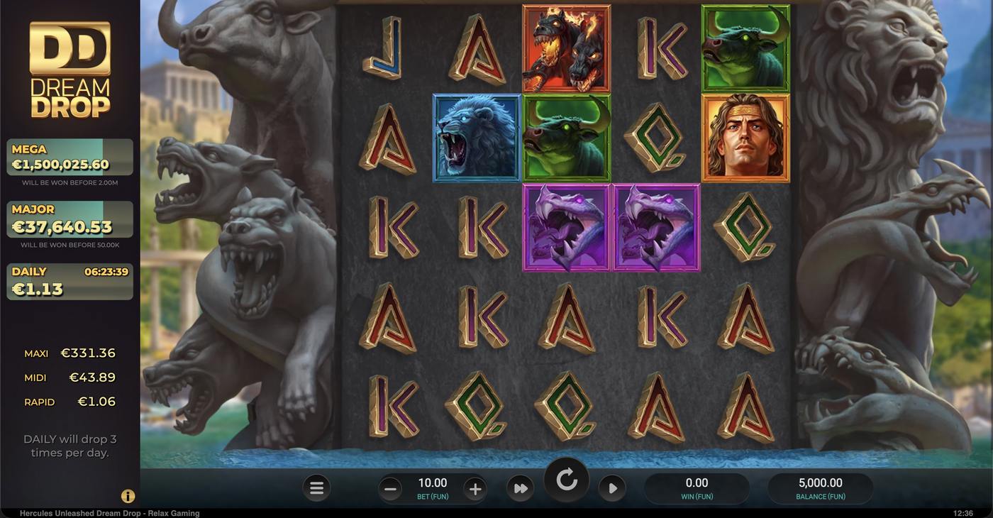 Hercules Unleashed Dream Drop: image of main menu