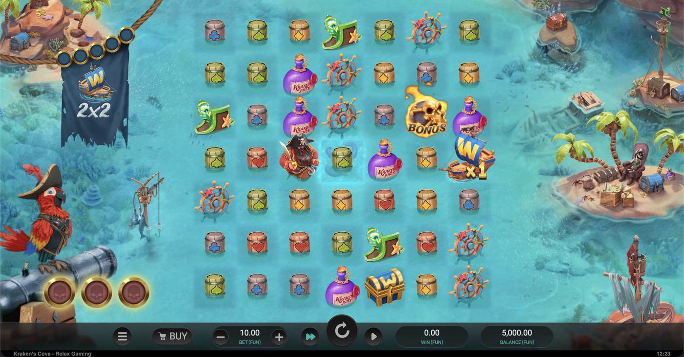 Kraken's Cove: image of main menu