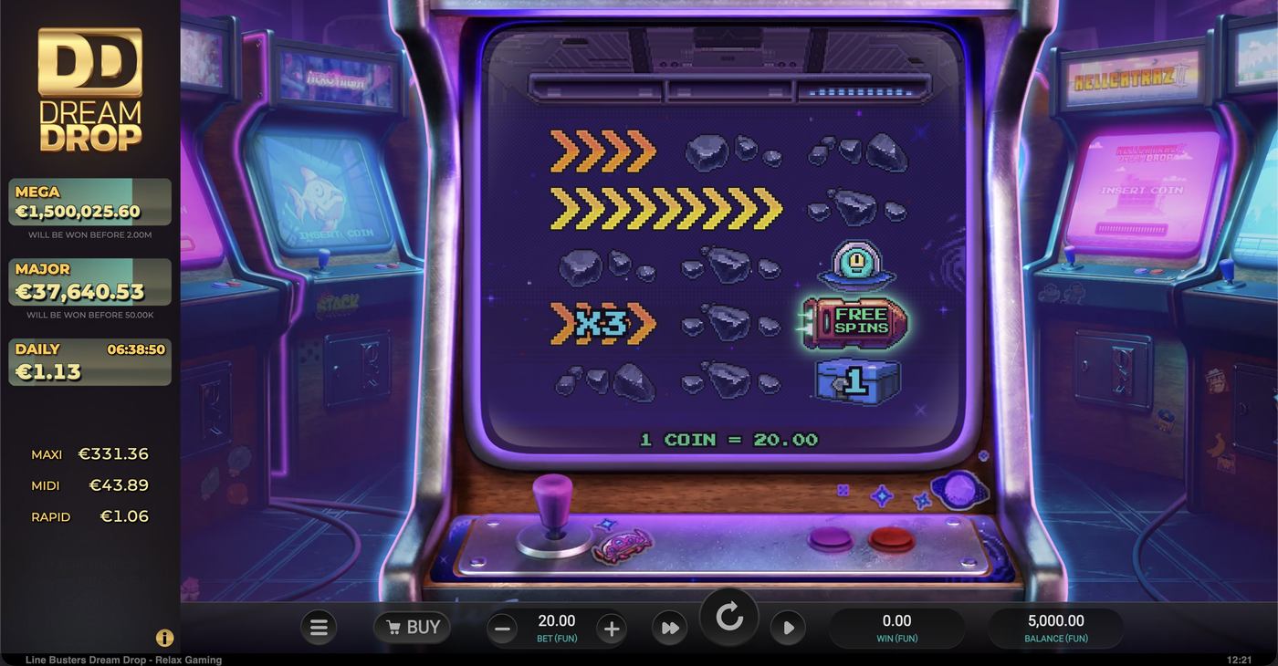 Line Busters Dream Drop: image of main menu
