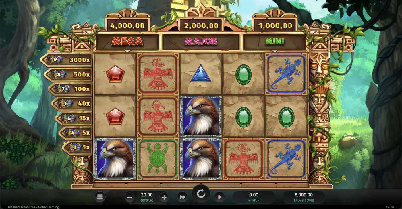 Masked Treasures: image of main menu