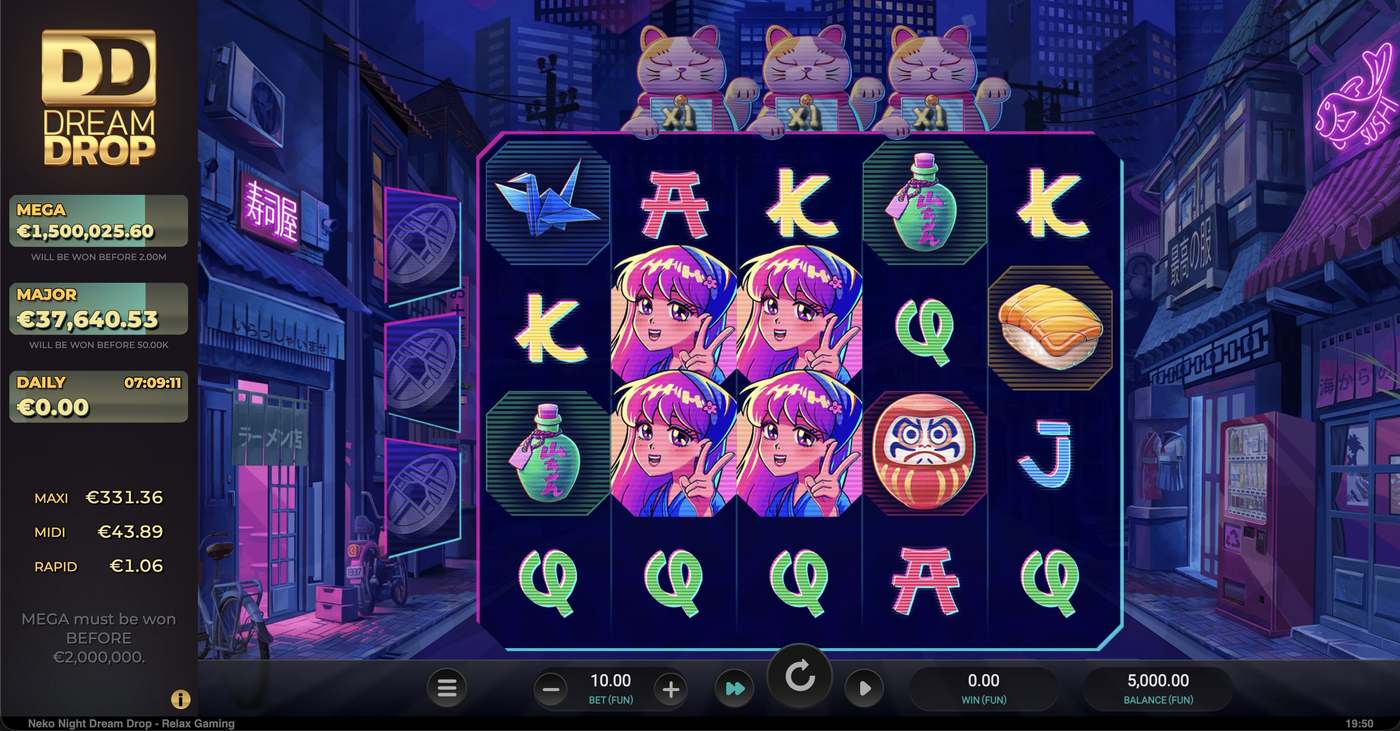 Neko Night Dream Drop: image of main menu