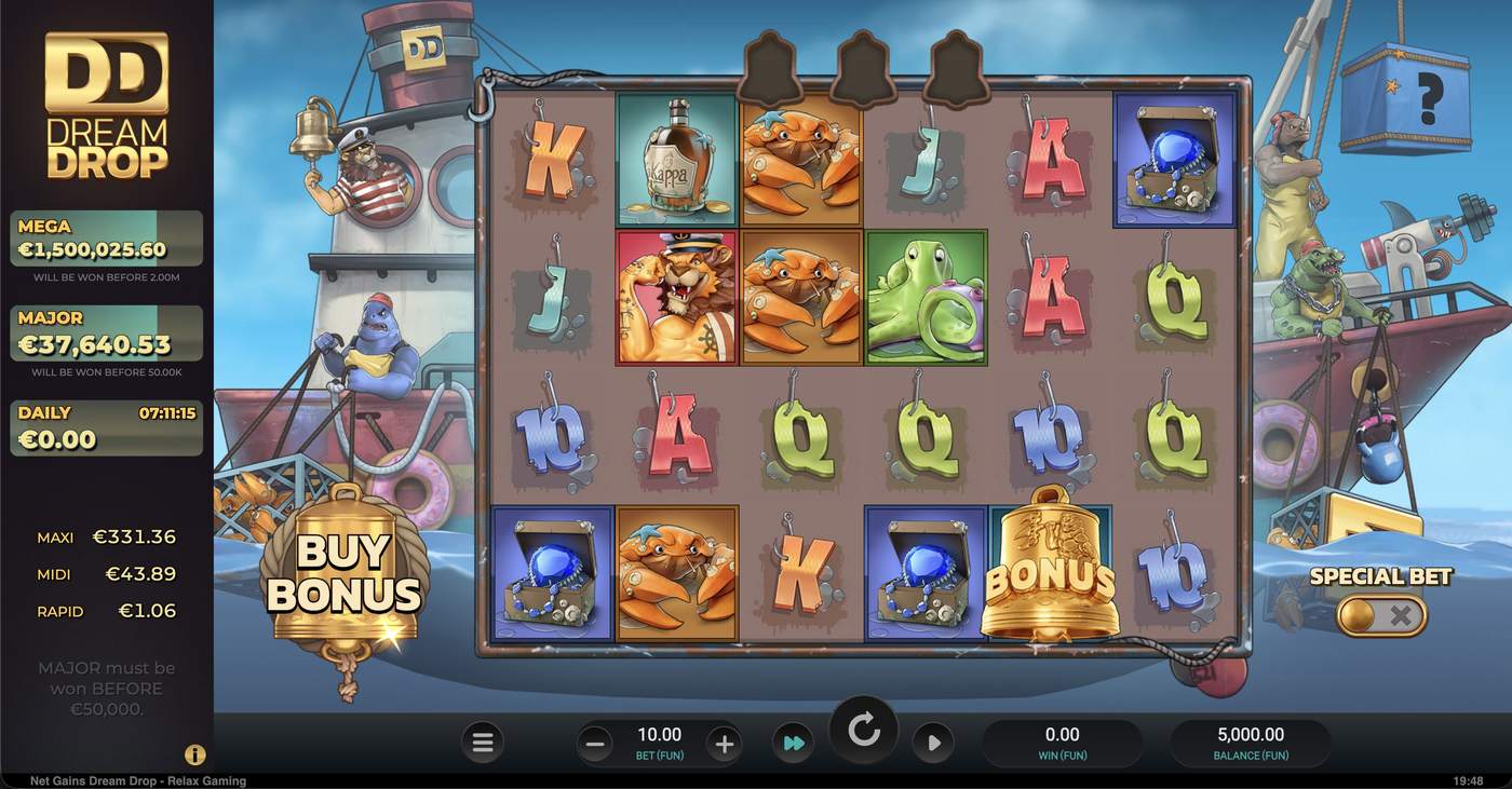 Net Gains Dream Drop: image of main menu