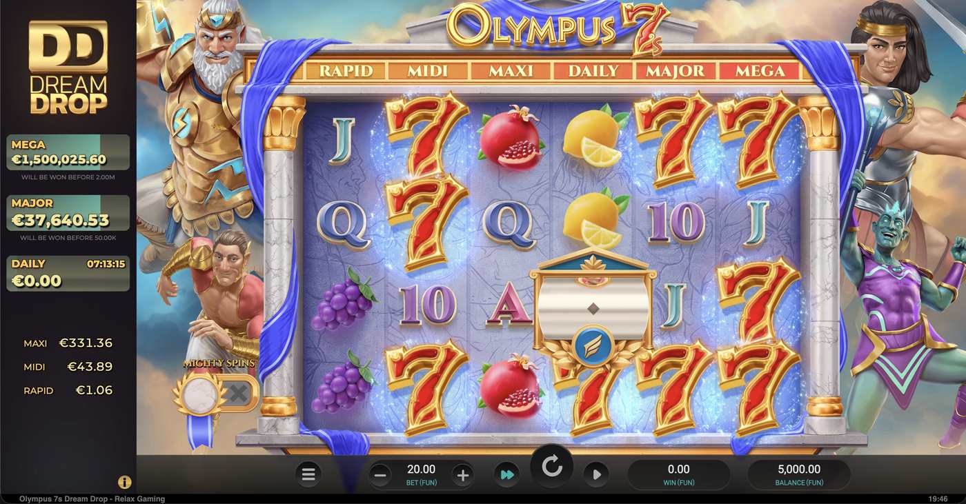 Olympus 7s Dream Drop: image of main menu