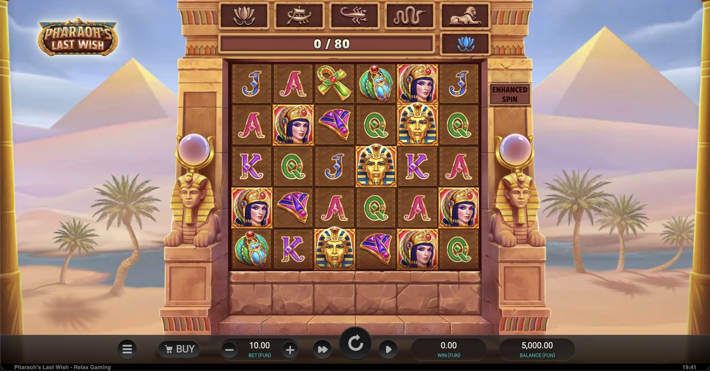 Pharaoh's Last Wish: image of main menu