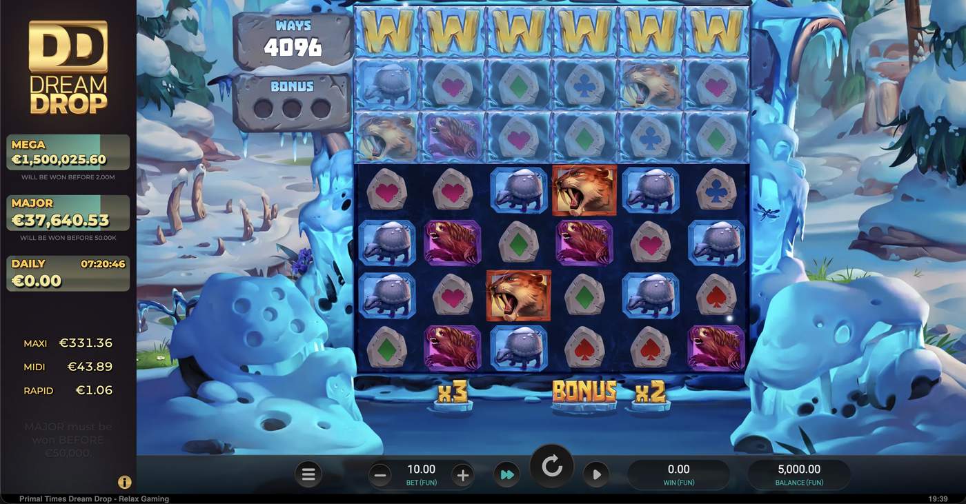 Primal Times Dream Drop: image of main menu