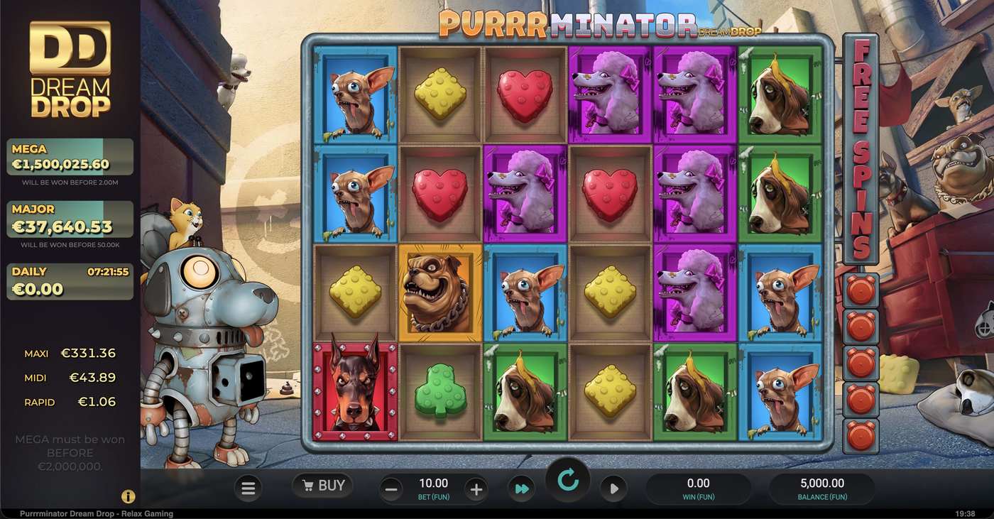 Purrrminator Dream Drop: image of main menu