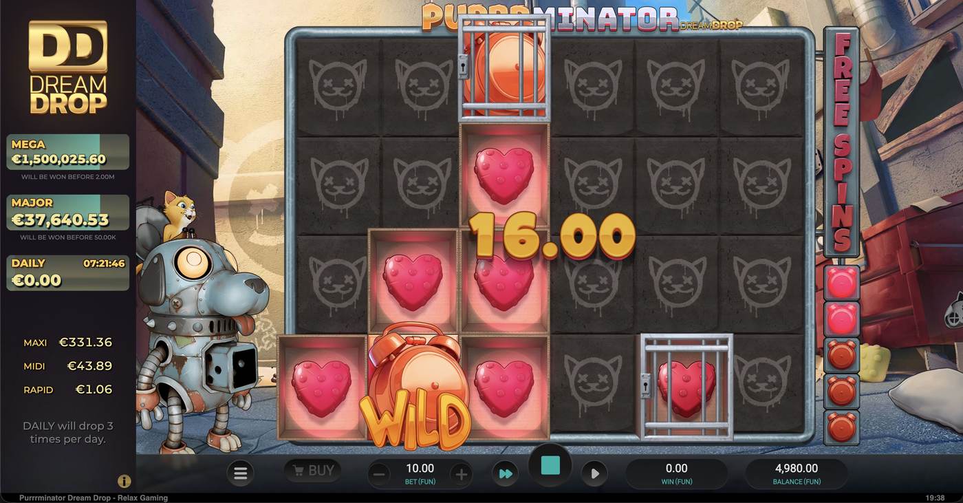 Purrrminator Dream Drop: image of winning