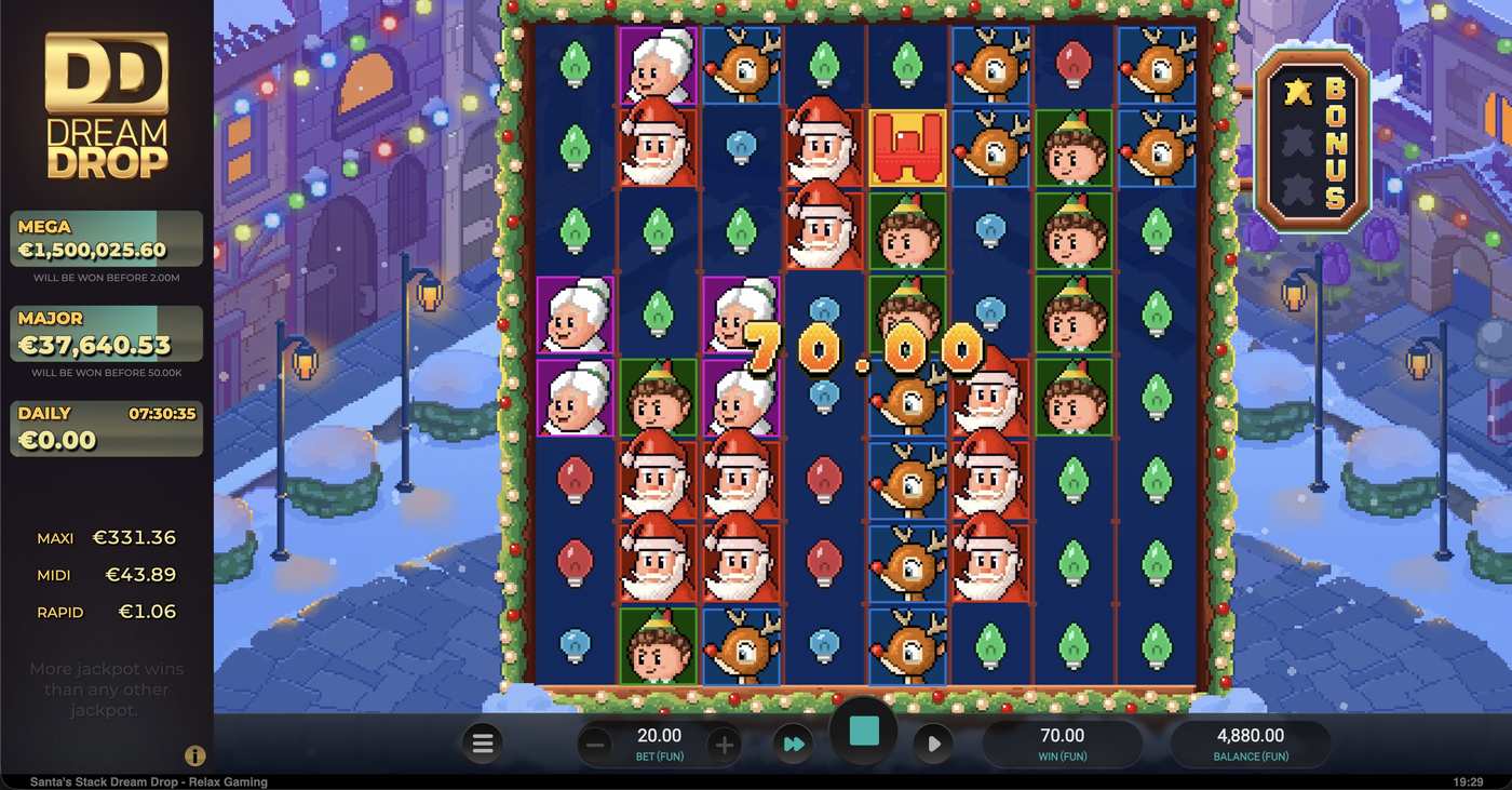Santa's Stack Dream Drop: image of winning