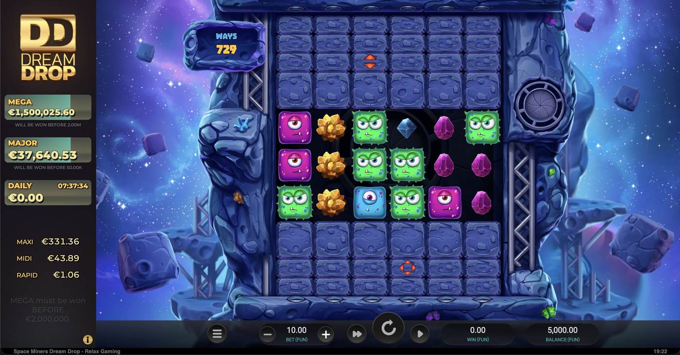 Space Miners Dream Drop: image of main menu