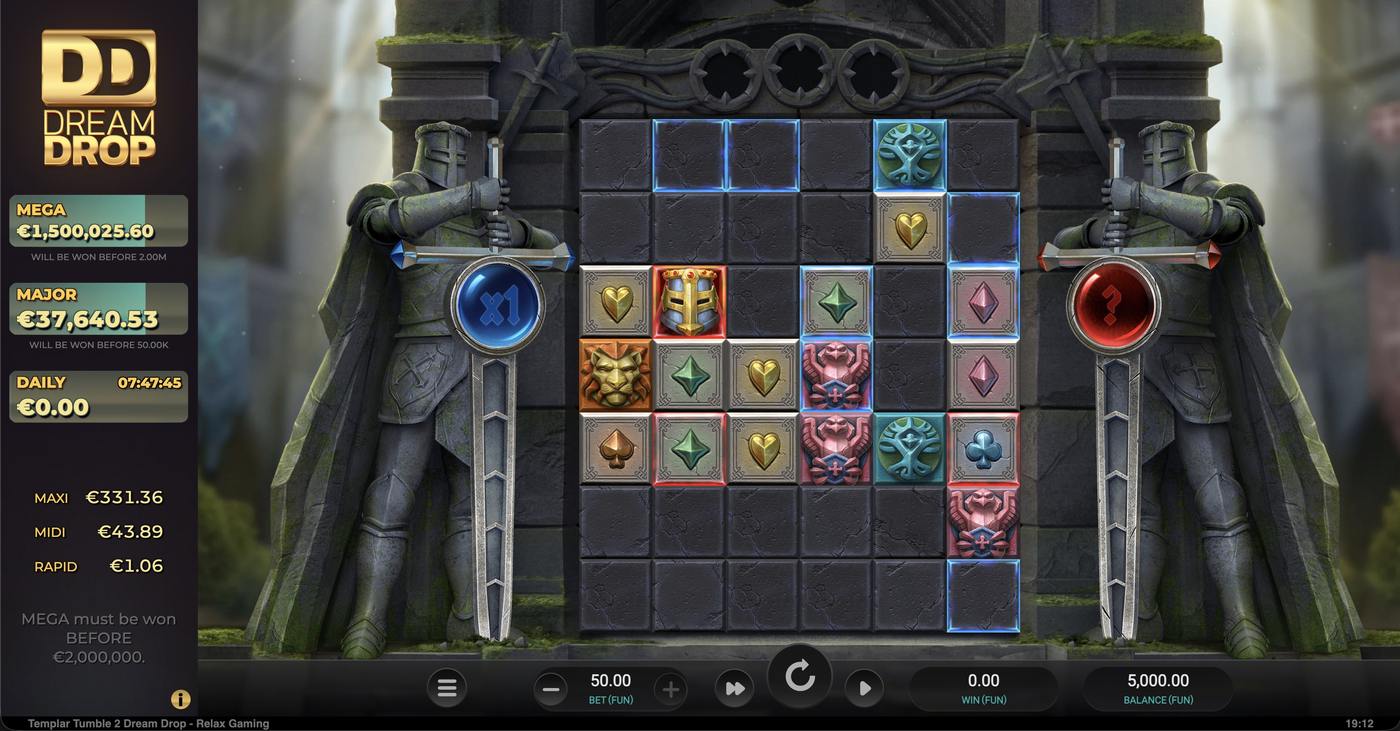 Templar Tumble 2 Dream Drop: image of main menu
