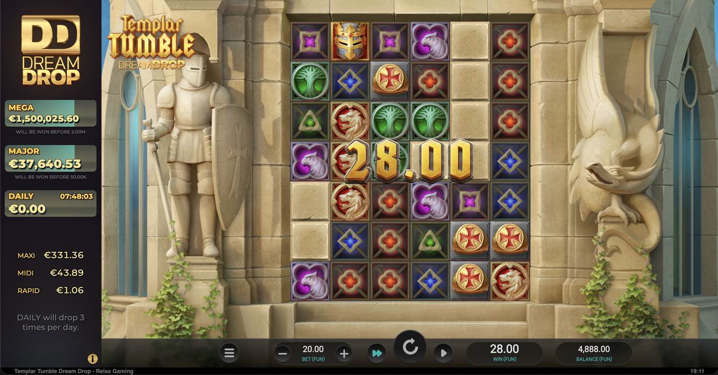 Templar Tumble Dream Drop: image of winning