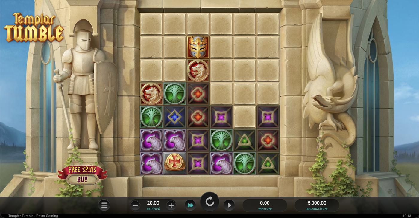 Templar Tumble: image of main menu