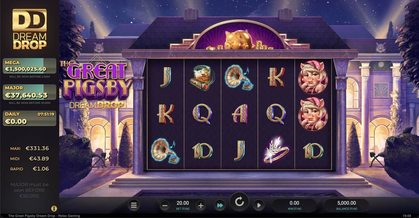 The Great Pigsby Dream Drop: image of main menu