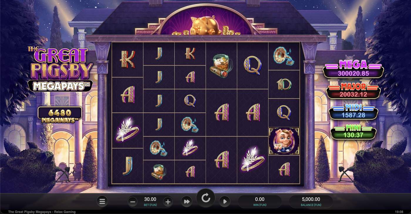 The Great Pigsby Megapays: image of main menu