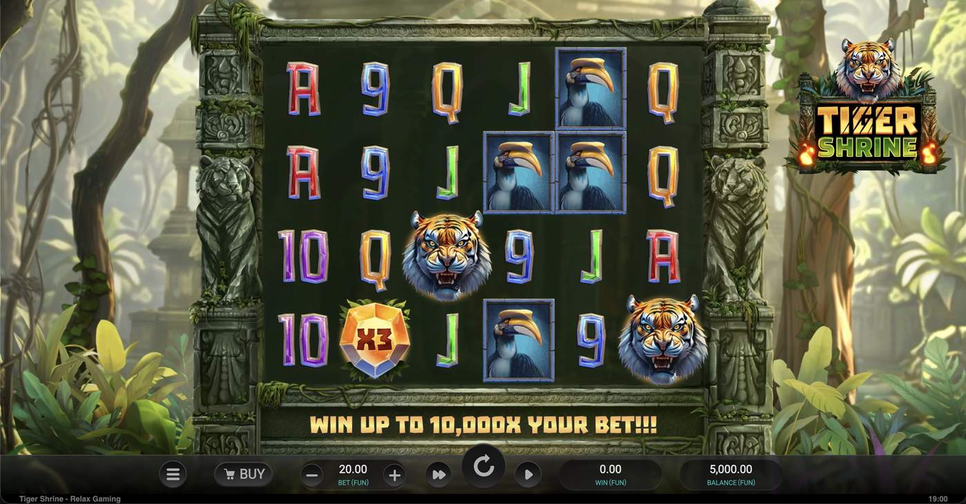 Tiger Shrine: image of main menu