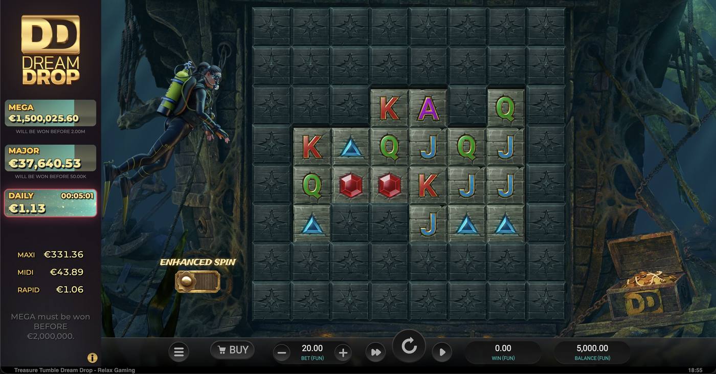 Treasure Tumble Dream Drop: image of main menu