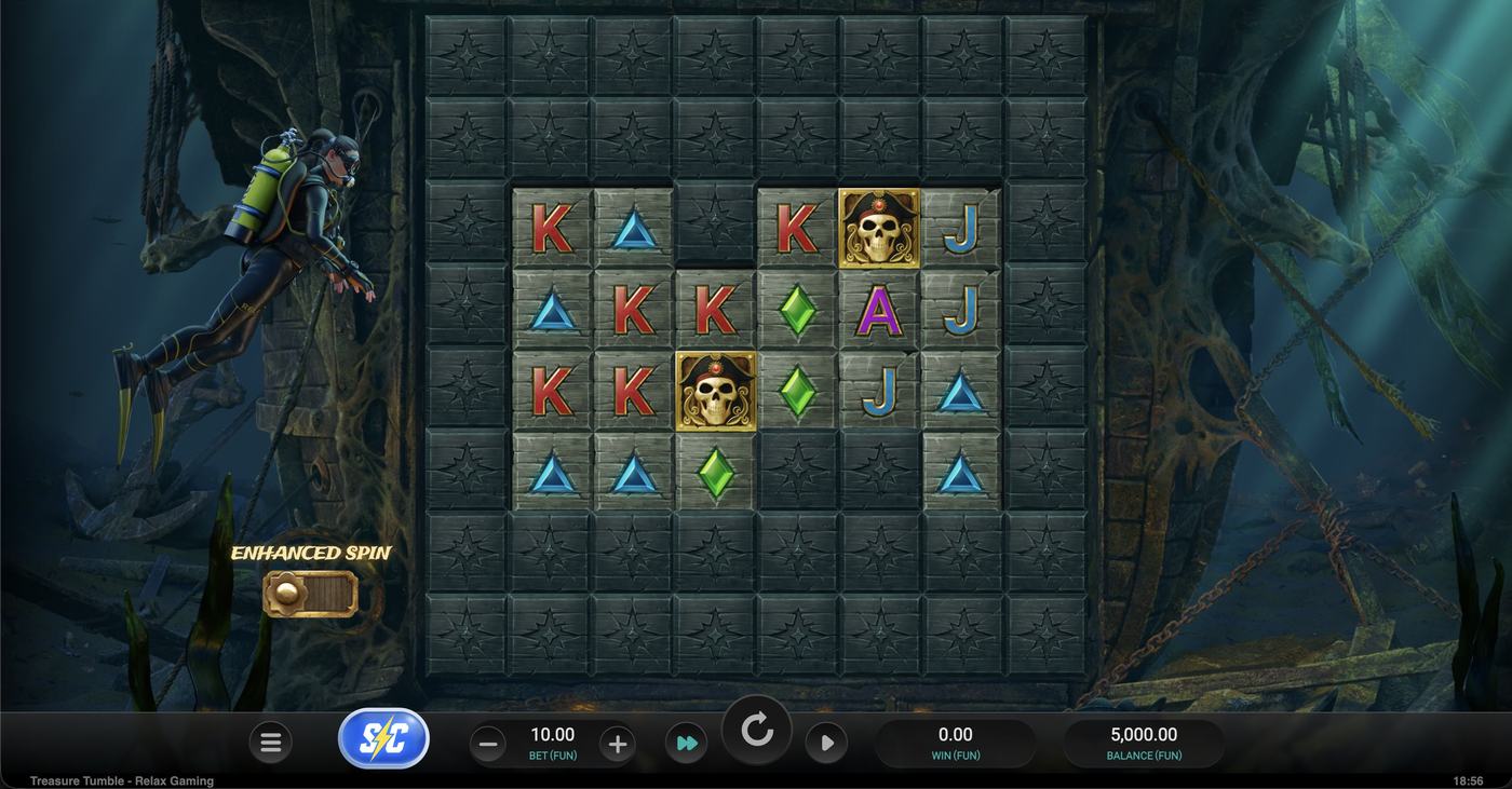 Treasure Tumble: image of main menu