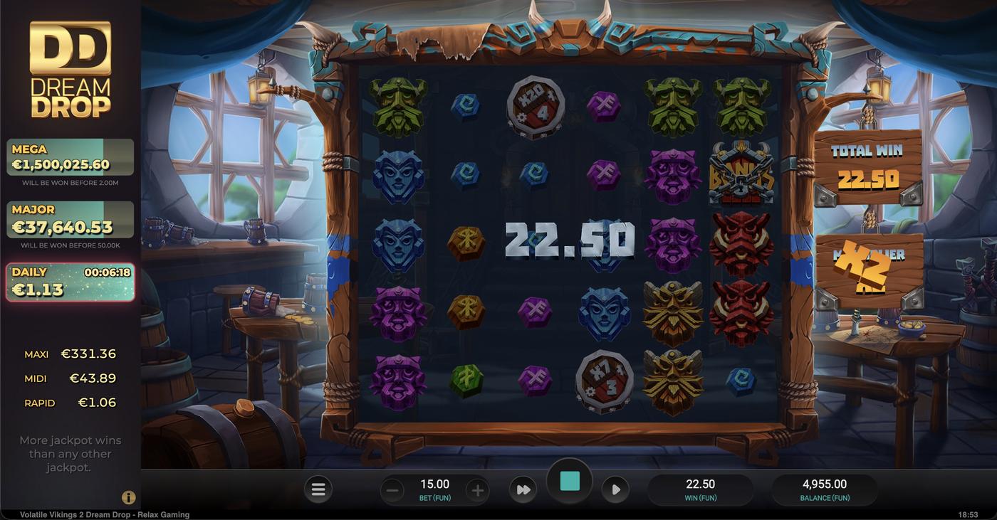Volatile Vikings 2 Dream Drop: image of winning