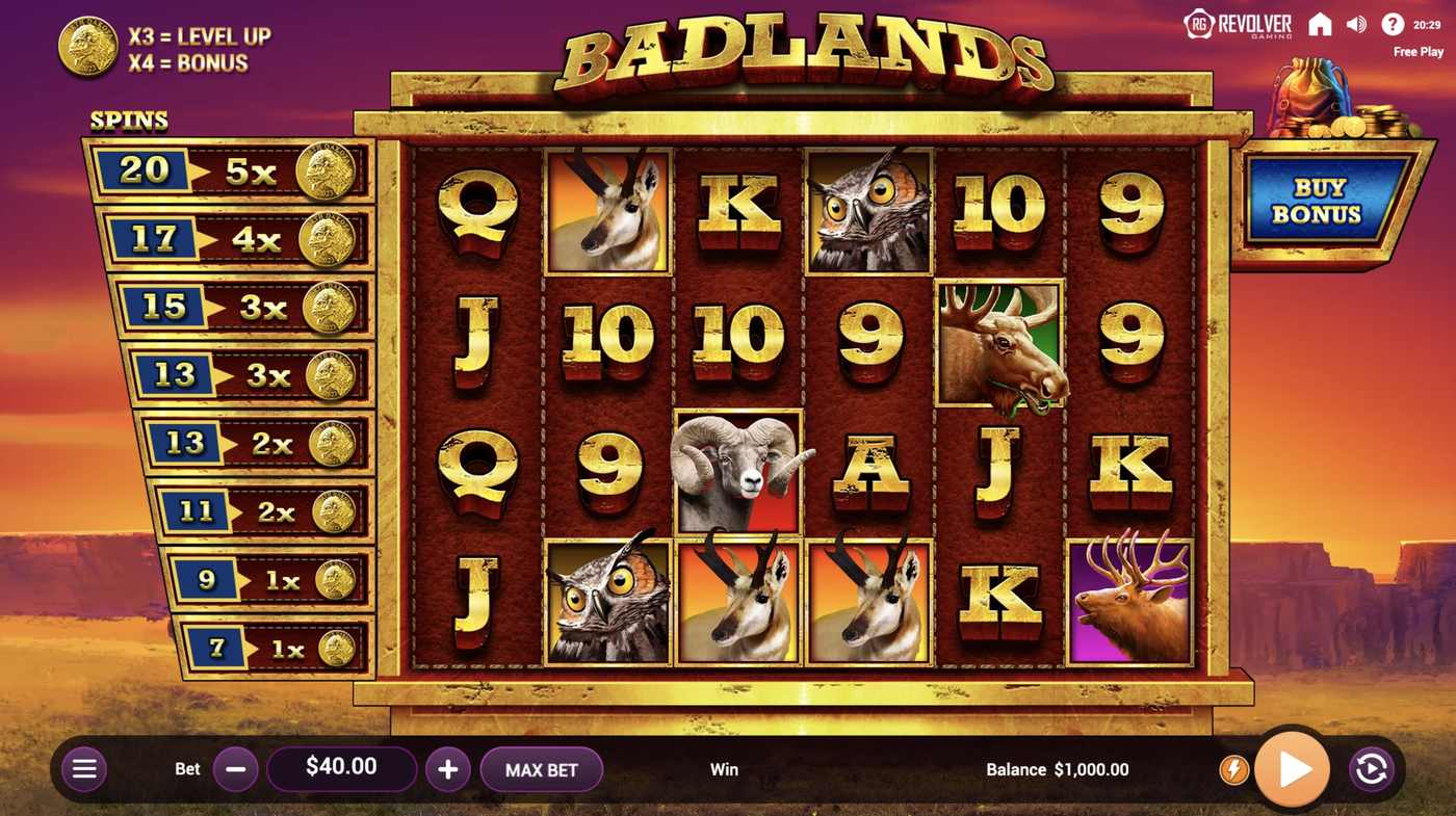 Badlands: image of main menu