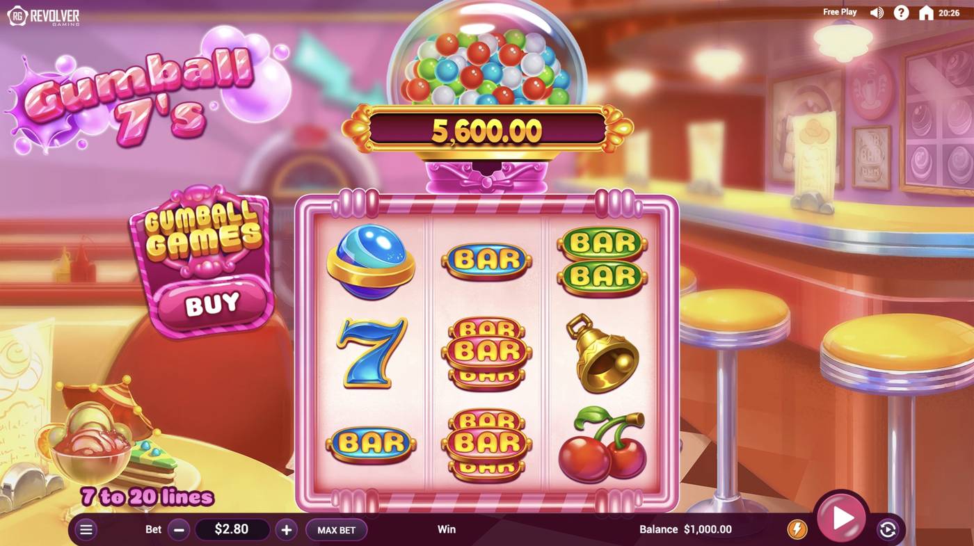 Gumball 7’s: image of main menu