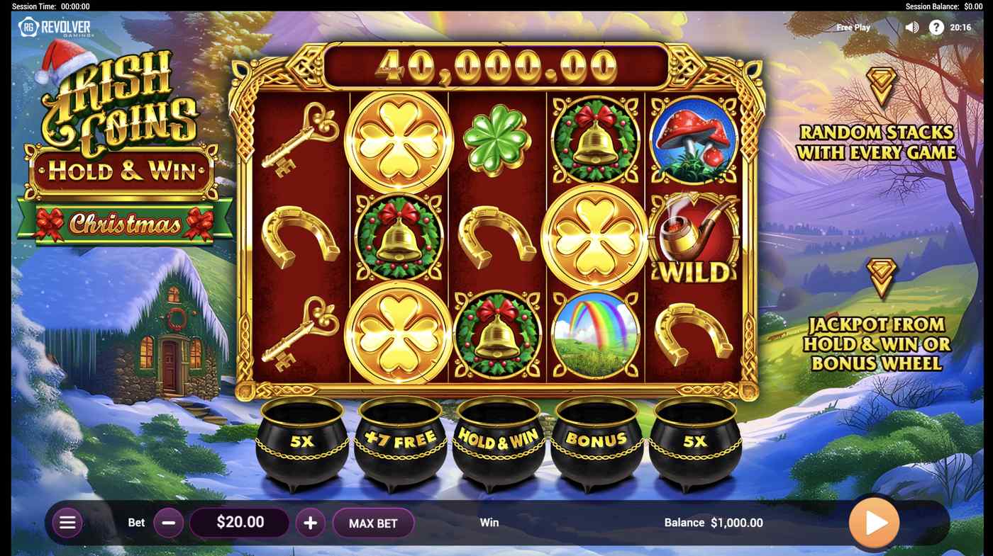 Irish Coins Hold & Win Christmas: image of main menu