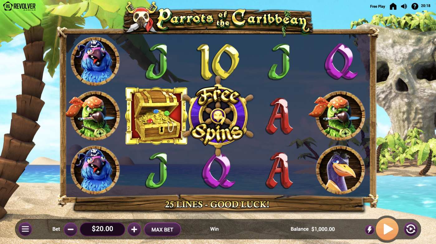 Parrots of the Caribbean: image of main menu