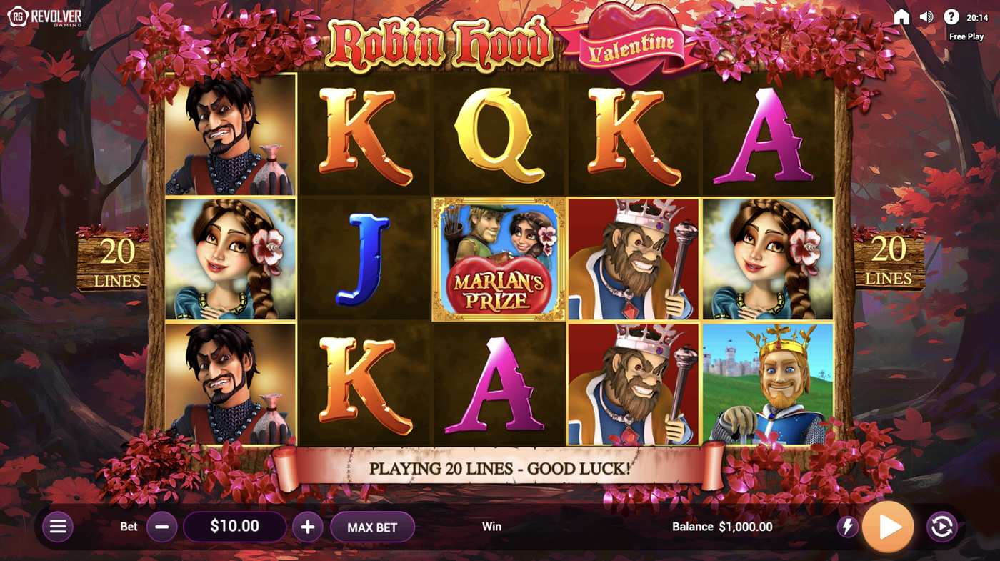 Robin Hood Valentine: image of main menu