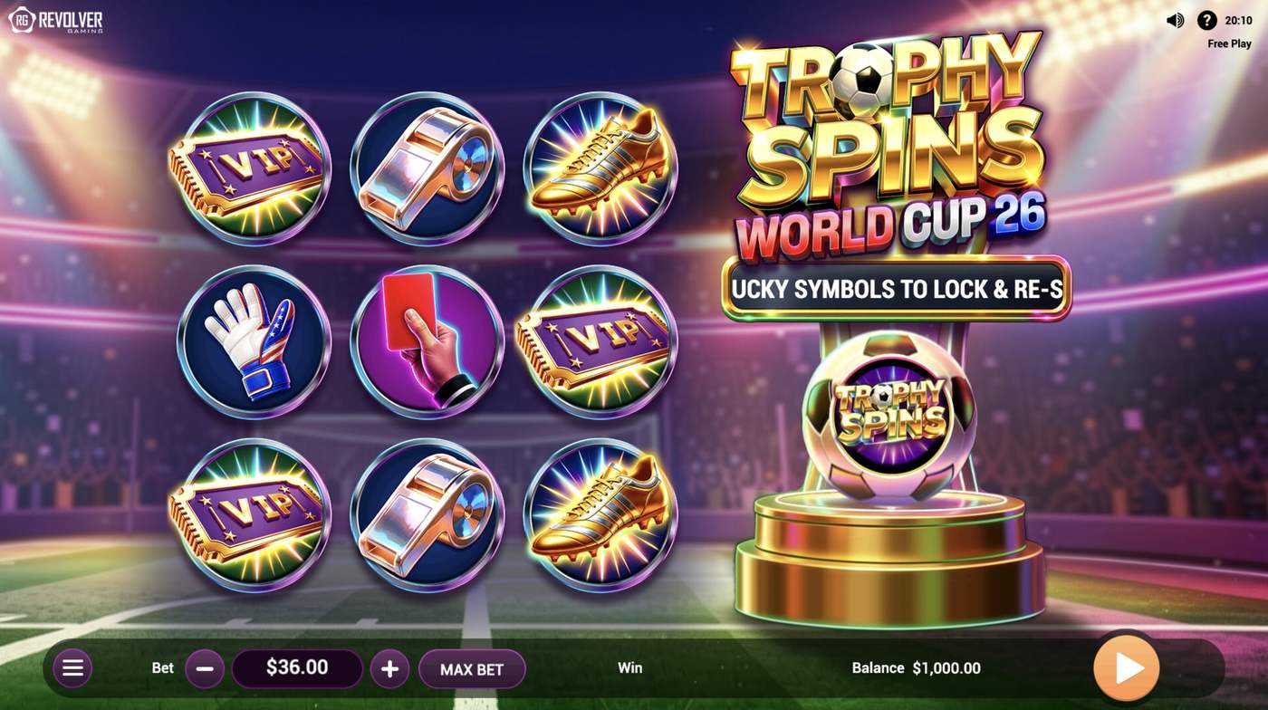Trophy Spins – World Cup 26: image of main menu